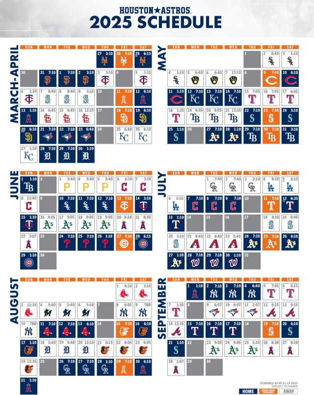 Astros 2025 Schedule