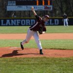 A pitcher throws a baseball toward the box.