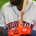 Left-handed hitter Yordan Alvarez awaits his next pitch.