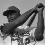 Number 42, Jackie Robinson was the first Black professional baseball player.