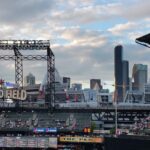 The Mariners' Safeco FIeld on a cloudy afternoon.