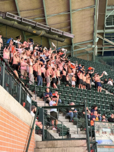 The topless Tarps Off trend sweeping the nation has arrived at Daikin Park.