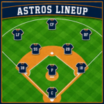 Baseball field illustration showing Astros defensive positions.