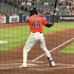 Yordan Alvarez hit a grand slam in the second inning against the Athletics.