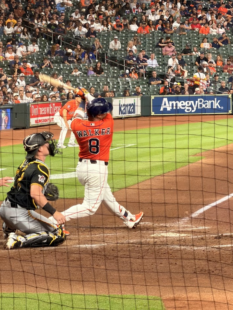 Christian Walker lets his bat fly at home plate.