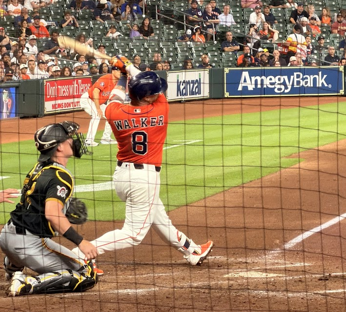 Christian Walker lets his bat fly at home plate.