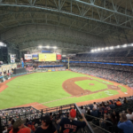 A view of the field at Daikin Park from the upper level.