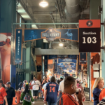 The inside of Daikin Park at a home game.