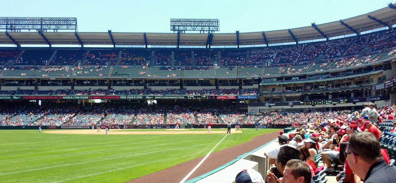 Angel Stadium in Anaheim, CA, is a beautiful, open-air park.