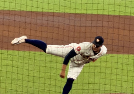 Bryan Abreu is on the pitcher's mound at Daikin Park.