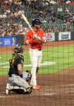 Jeremy Peña at bat at Daikin Park.