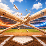 Bats collide at home plate.