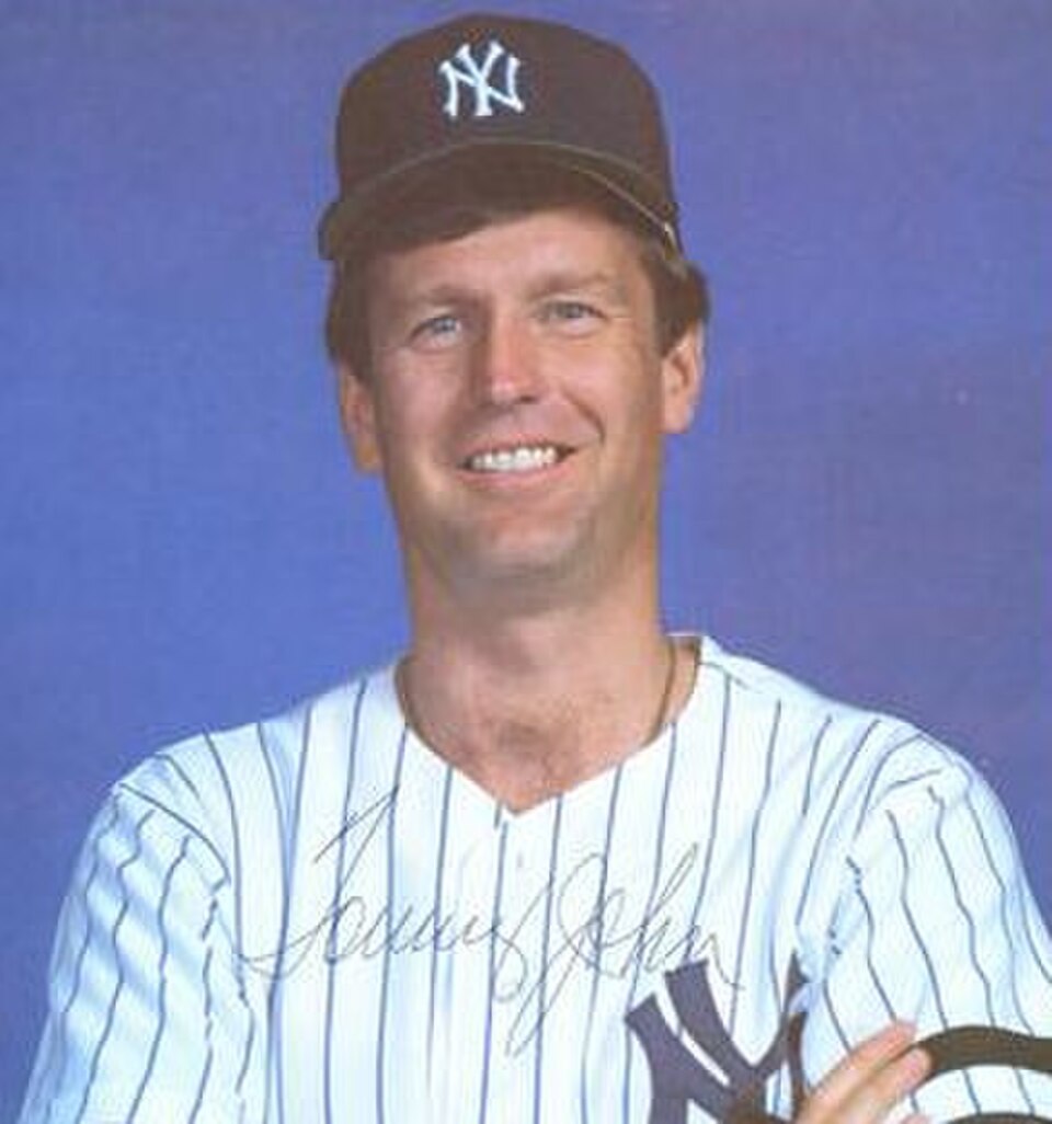 Tommy John in a New York Yankees uniform and cap during his playing career.