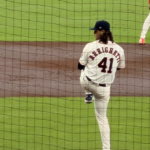 Spencer Arrighetti is on the pitcher's mound at Daikin Park.