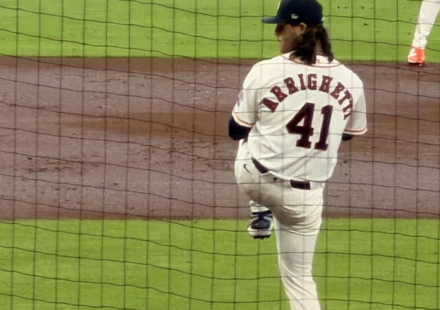 Spencer Arrighetti is on the pitcher's mound at Daikin Park.
