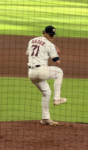 Astros closer Josh Hader pitches at Daikin Park.