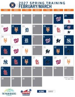 The Houston Astros' 2027 spring training schedule.