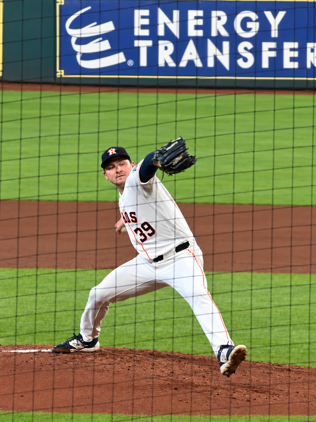 Hayden Wesneski delivers a pitch for the Houston Astros at Daikin Park.