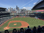 An aerial view of T-Mobile Park in Seattle, where the Mariners play.